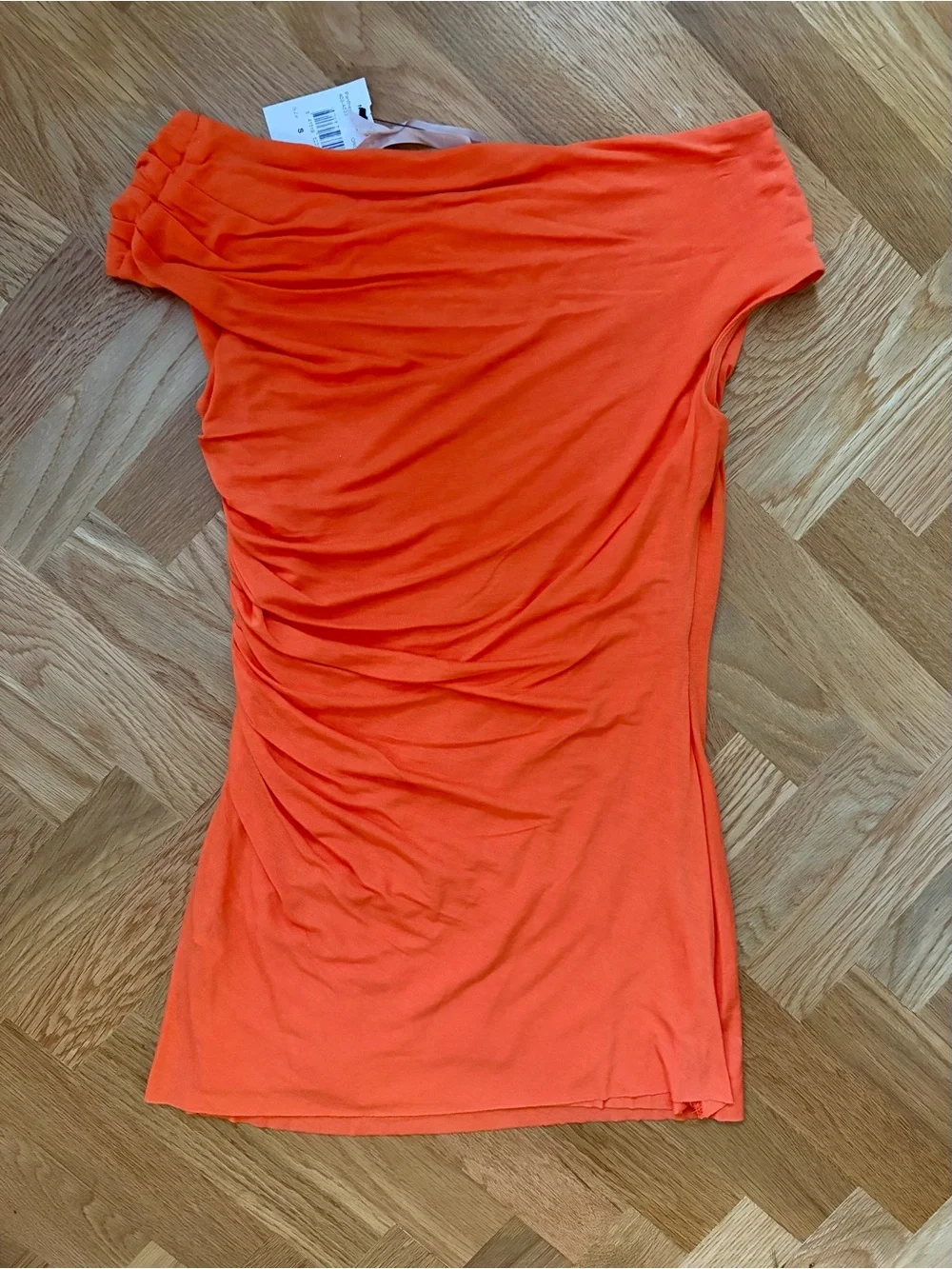 Bailey 44 Women's Off-Shoulder Ruched Tangerine Orange Tunic